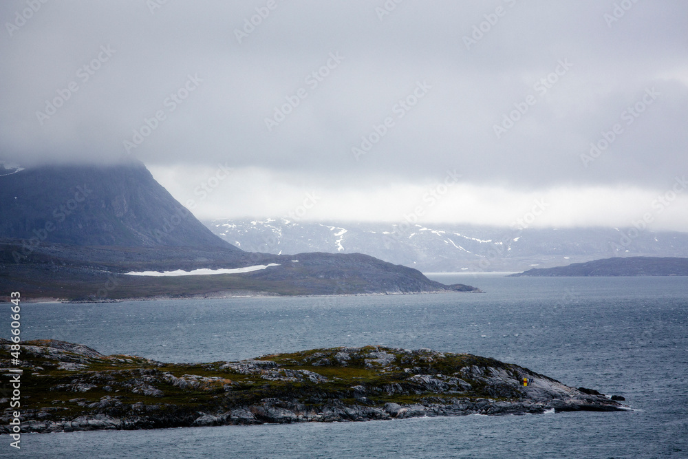 Rugged mountains in Greenland. Rugged mountains in Greenland.