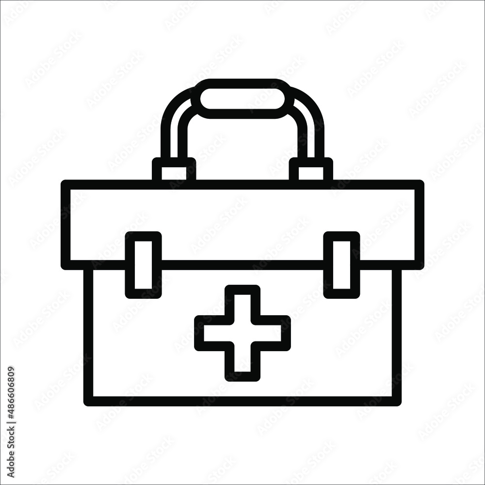 first aid kit icon. vector medical bag icon illustration isolated on White background. first aid kit icon. vector medical bag icon illustration isolated on White background.
