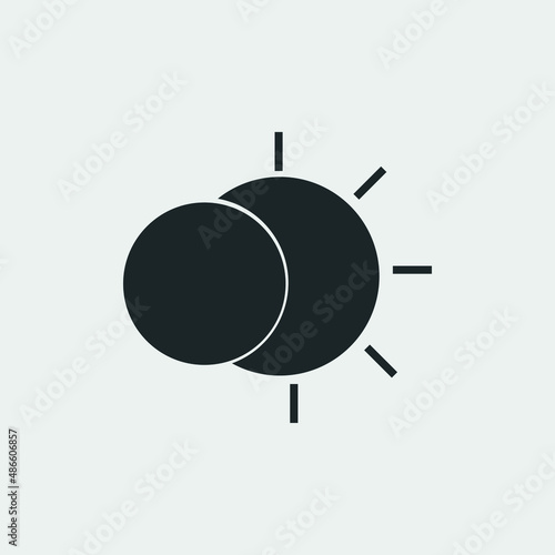 Solar eclipse vector icon illustration sign