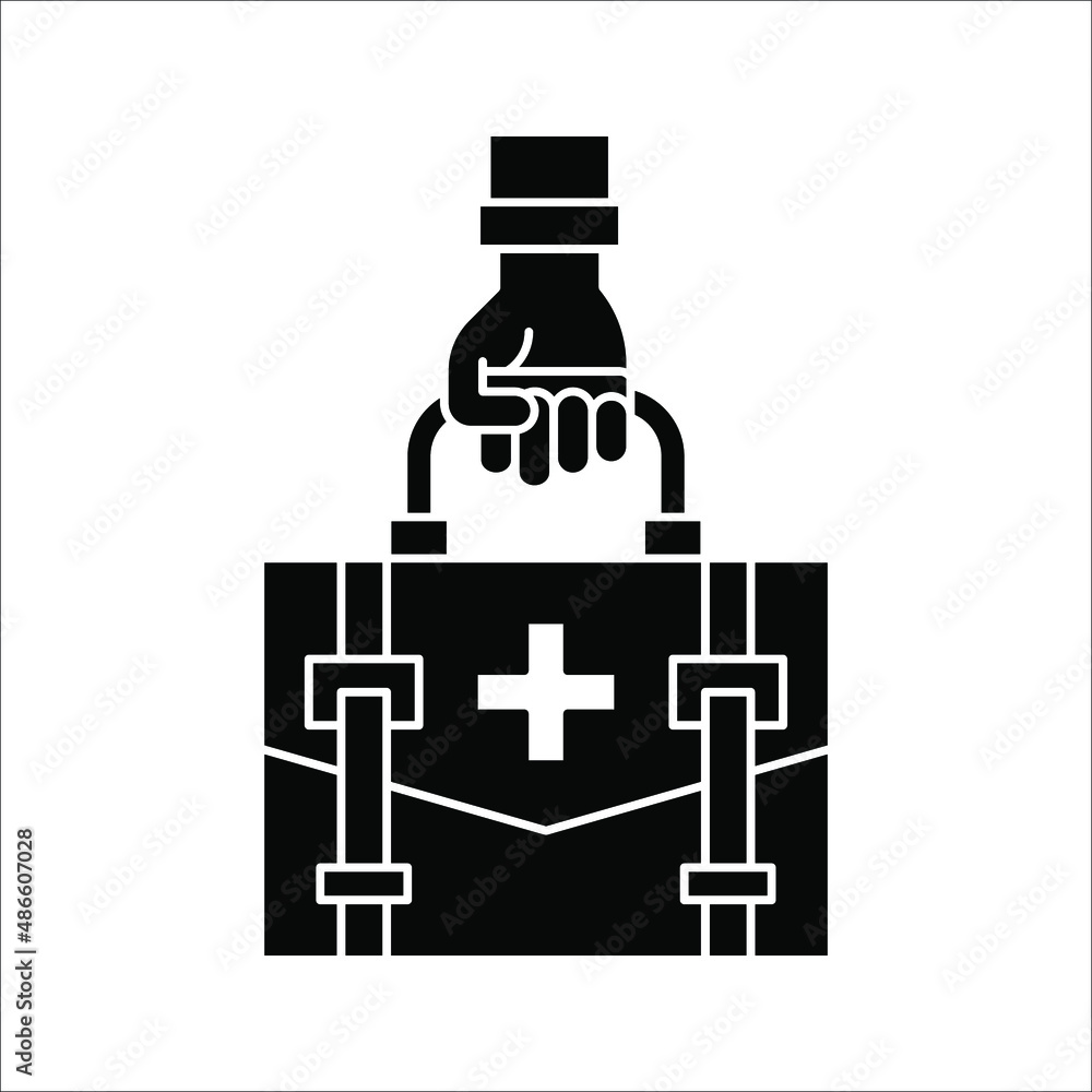 first aid kit icon. vector medical bag icon illustration isolated on White background. first aid kit icon. vector medical bag icon illustration isolated on White background.