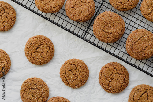 Homemade molasses cookies photo