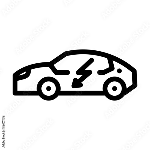 electric car line icon vector. electric car sign. isolated contour symbol black illustration