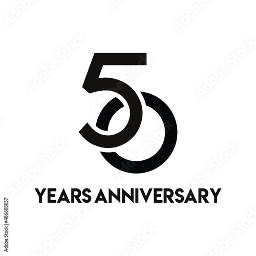 50 years anniversary logo vector. Fifty Year. illustration icon. 
