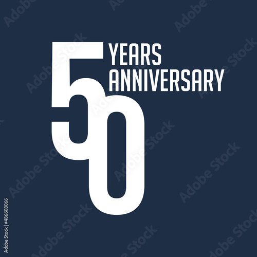 50 years anniversary logo vector. Fifty Year. illustration icon. 