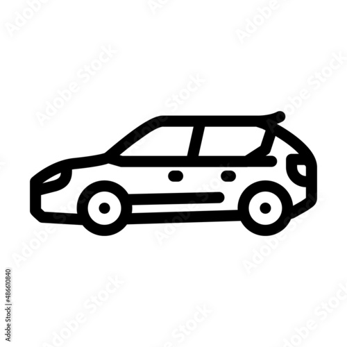 cuv crossover line icon vector. cuv crossover sign. isolated contour symbol black illustration