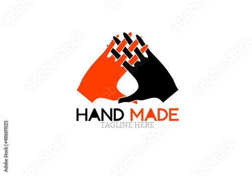 hands holding hands.hand made logo