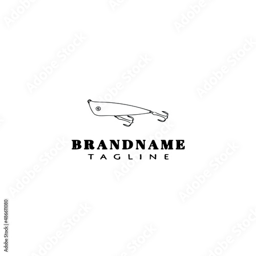 fishing lure logo cartoon design template icon black isolated vector