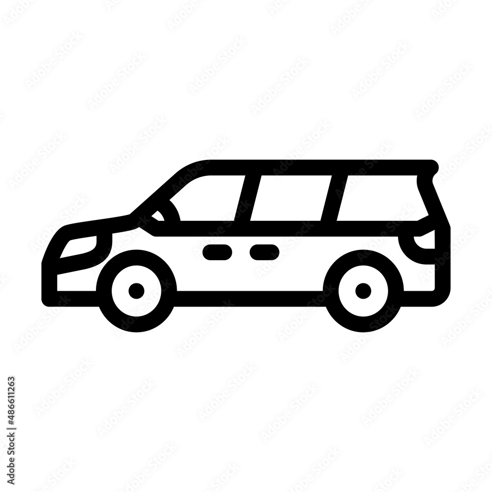 mpv minivan transport line icon vector. mpv minivan transport sign. isolated contour symbol black illustration