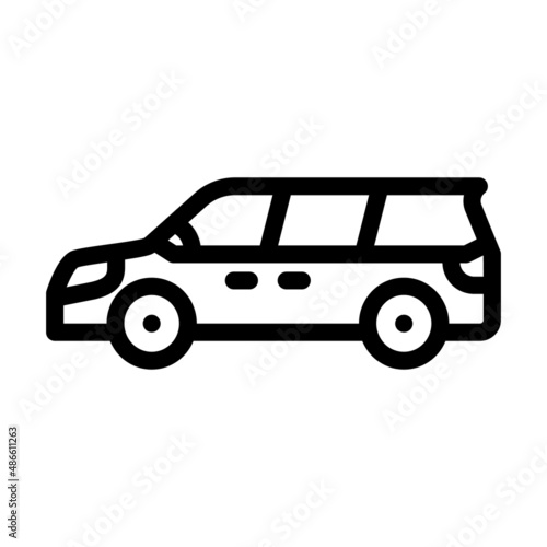 mpv minivan transport line icon vector. mpv minivan transport sign. isolated contour symbol black illustration