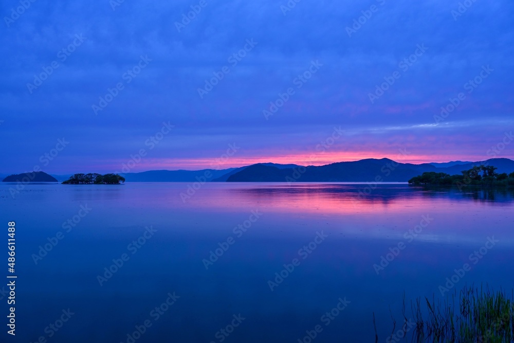 琵琶湖で見た幻想的な夕焼けの終焉情景＠滋賀