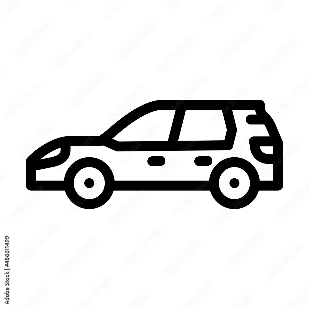 hatchback car body type line icon vector. hatchback car body type sign. isolated contour symbol black illustration