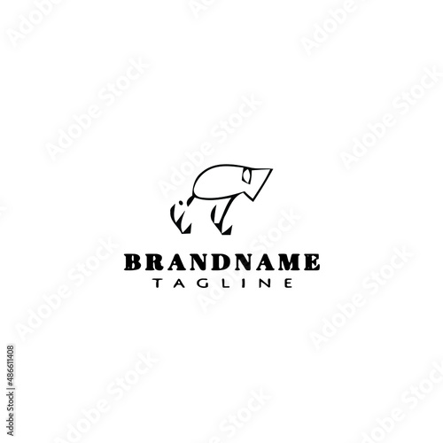 fishing lure logo cartoon design template icon black isolated vector