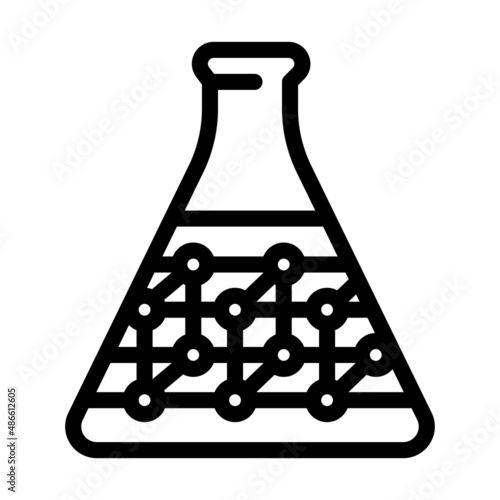 polymers in chemical lab glass line icon vector. polymers in chemical lab glass sign. isolated contour symbol black illustration