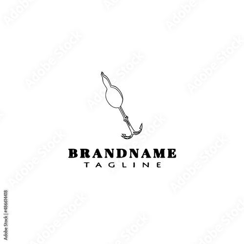 fishing lure logo cartoon design template icon black isolated vector