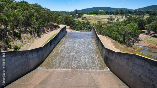 Spillway at the Dam Wall of Lake Nillahcootie in Victoria Australia