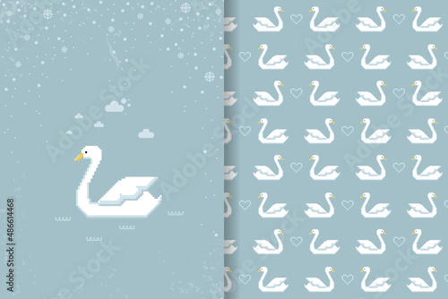 seamless swan pattern background