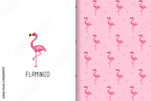 flamingo pattern with pink background