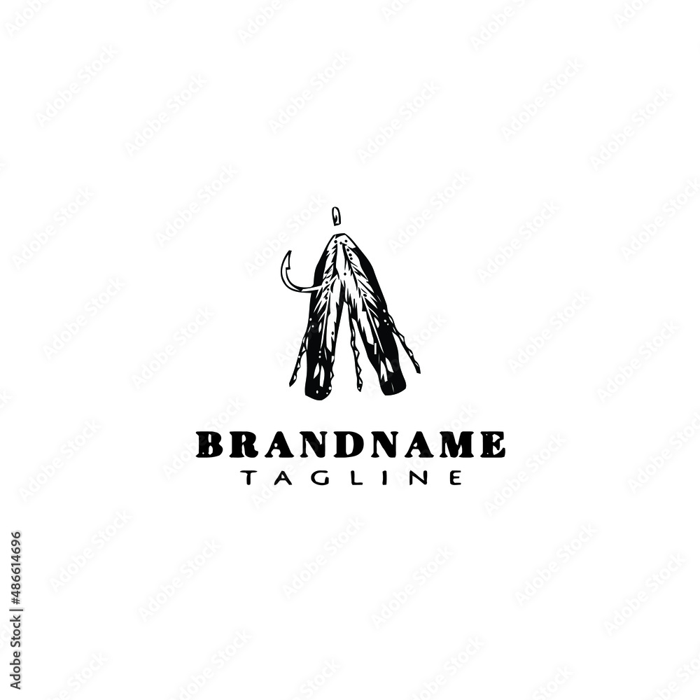 fishing lure logo cartoon design template icon black isolated vector fishing lure logo cartoon design template icon black isolated vector