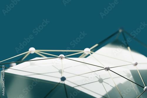 Geometric background of connected lines and points photo