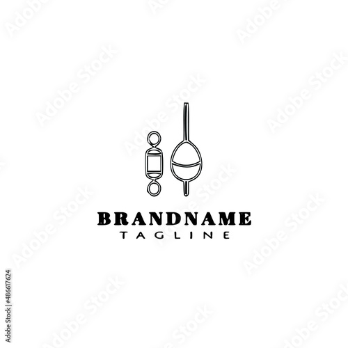 fishing float logo cartoon icon design template black isolated vector