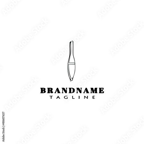 fishing float logo cartoon icon design template black isolated vector