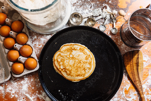 Pancake with ingredients photo