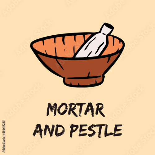 Mortar and pestle Illustration For Halloween