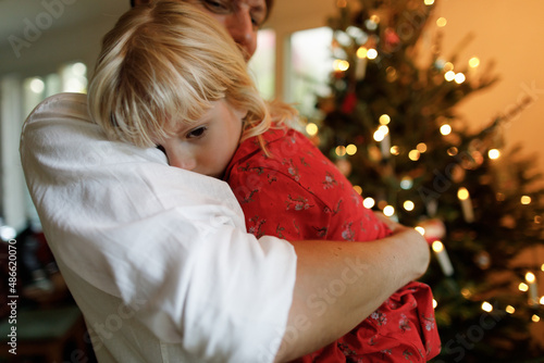 Father with a daughter at home photo