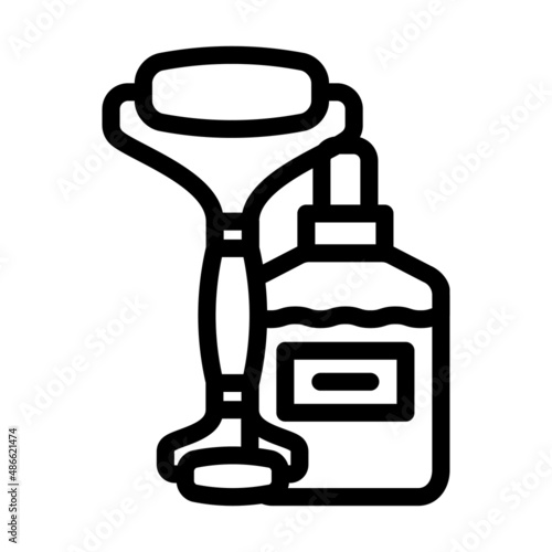roller face massager line icon vector. roller face massager sign. isolated contour symbol black illustration