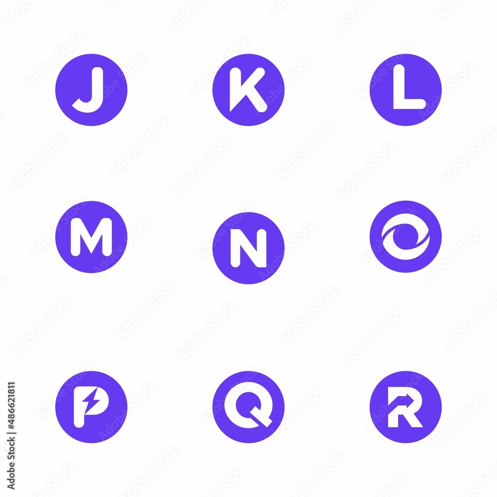 Initial letter J-R with circle logo design icon symbol Initial letter J-R with circle logo design icon symbol