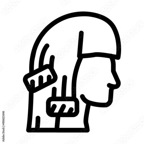 thermo wrap and curler line icon vector. thermo wrap and curler sign. isolated contour symbol black illustration