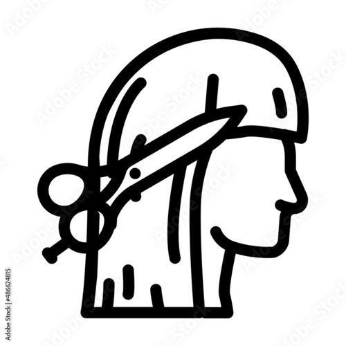 haircutting in salon line icon vector. haircutting in salon sign. isolated contour symbol black illustration
