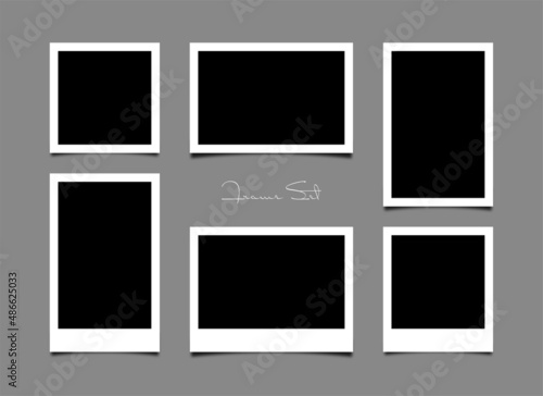 Foto frame collection. Vintage foto frame with realistic drop shadow isolated. Vector illustration.