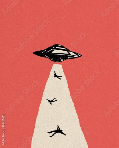 alien spacecraft abducting people photo