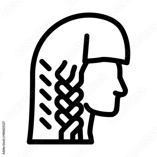 braiding hair line icon vector. braiding hair sign. isolated contour symbol black illustration