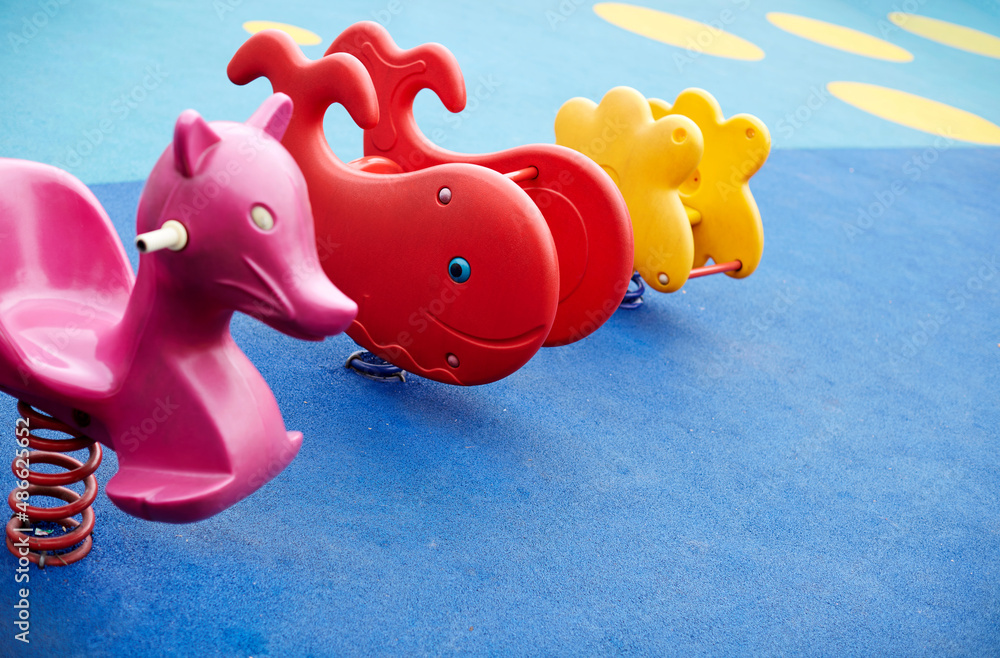 Colorful animalshaped rocking chair toys Stock Photo Adobe Stock