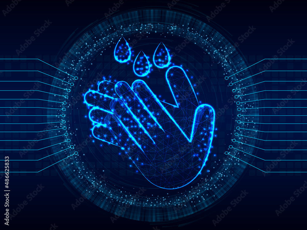 Fototapeta premium 2d illustration hand washing digital background