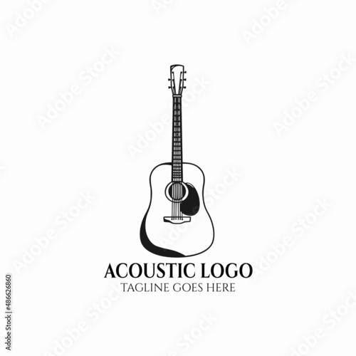 acoustic guitar vector illustration, guitar logo, instrument music icon