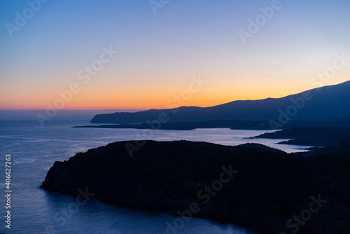 Sunset sea scenery in Cap de Creus photo