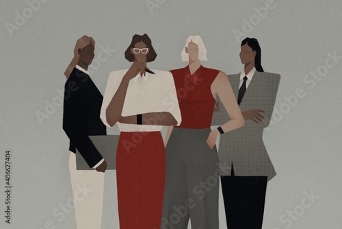 successful businesswomen stand together