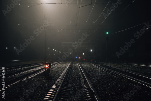 Night view of the railway photo