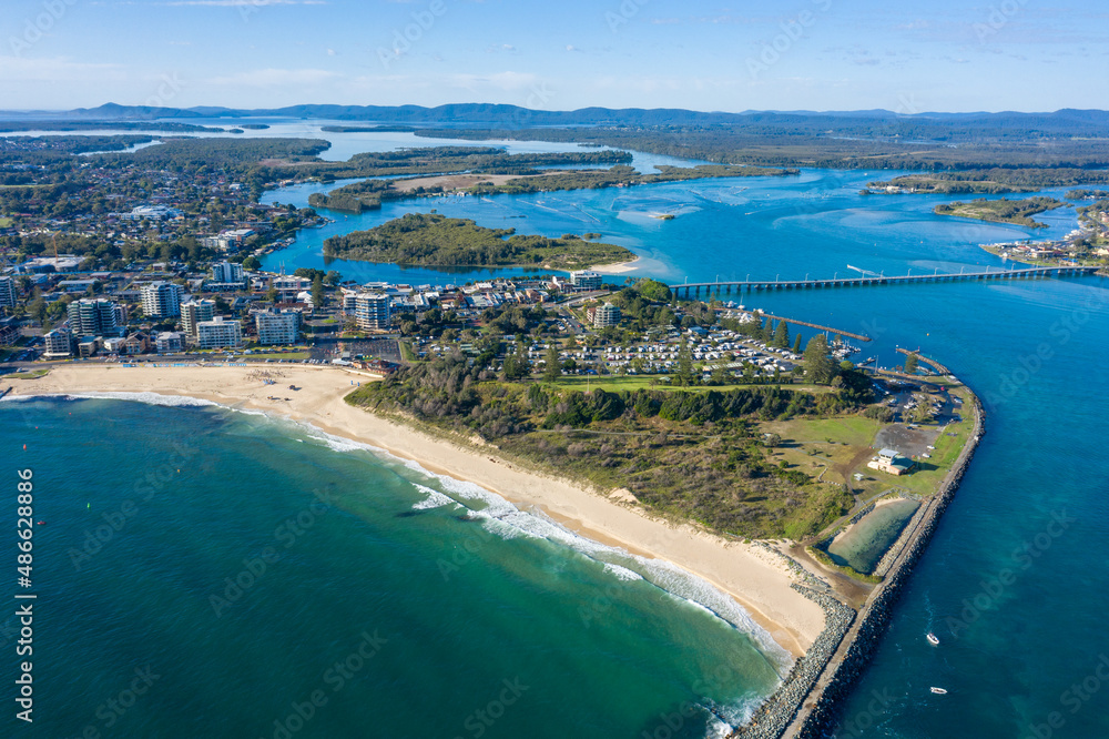 The New South Wales north coast town of Forster an Wallas lakes.