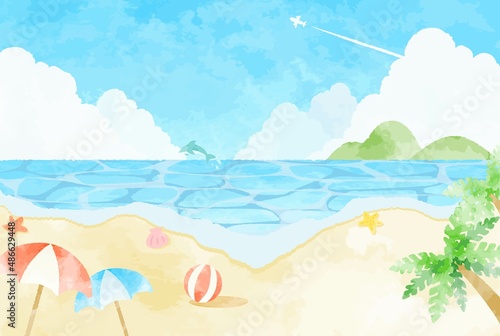 夏をイメージした爽やかなリゾートイラスト
