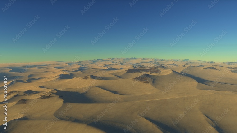 distant alien planet desert landscape environment 3d render distant alien planet desert landscape environment 3d render
