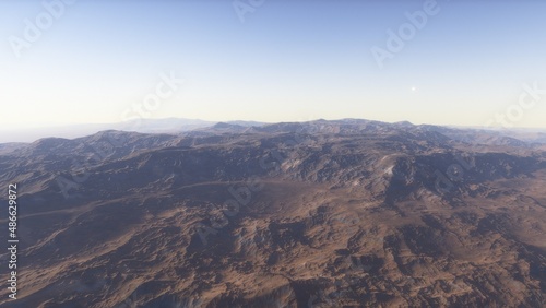 distant alien planet desert landscape environment 3d render © ANDREI