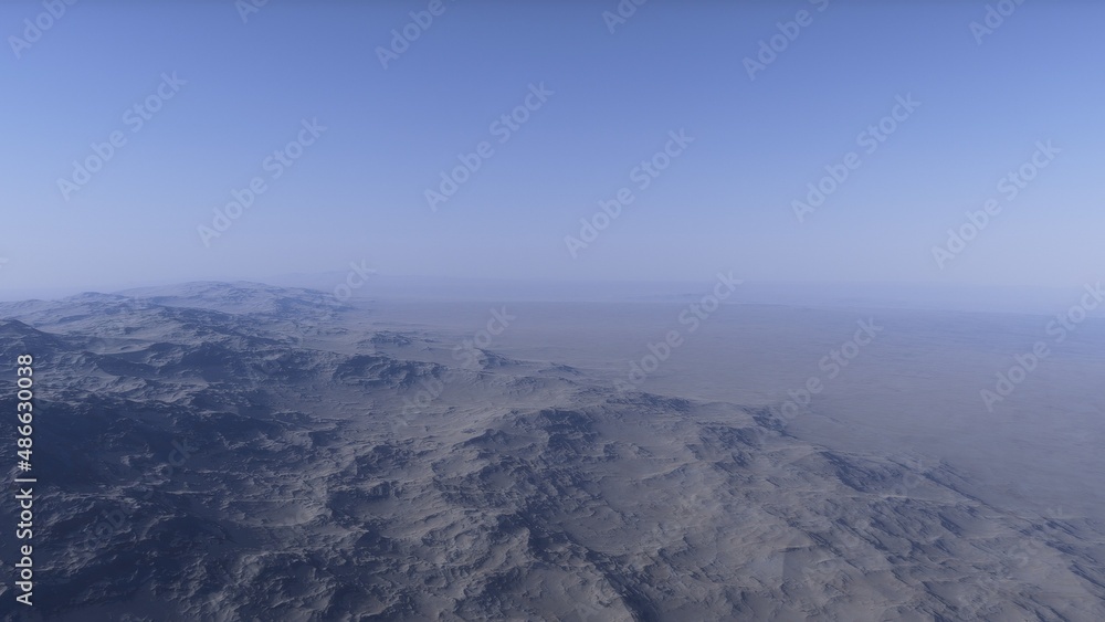 distant alien planet desert landscape environment 3d render distant alien planet desert landscape environment 3d render