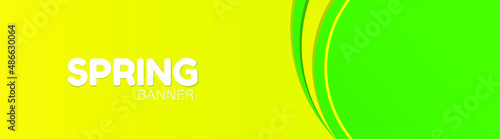 Spring Banner theme with yellow and green color