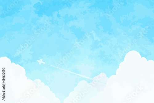 爽やかな青空の背景イラスト