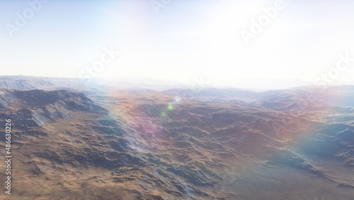 distant alien planet desert landscape environment 3d render