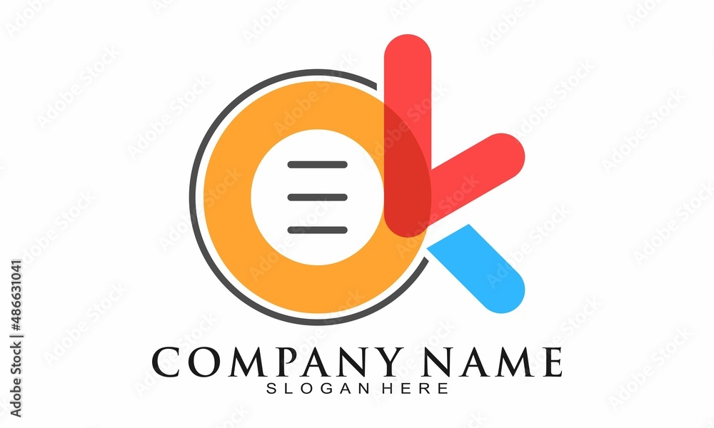 Letter OK unique vector logo Letter OK unique vector logo